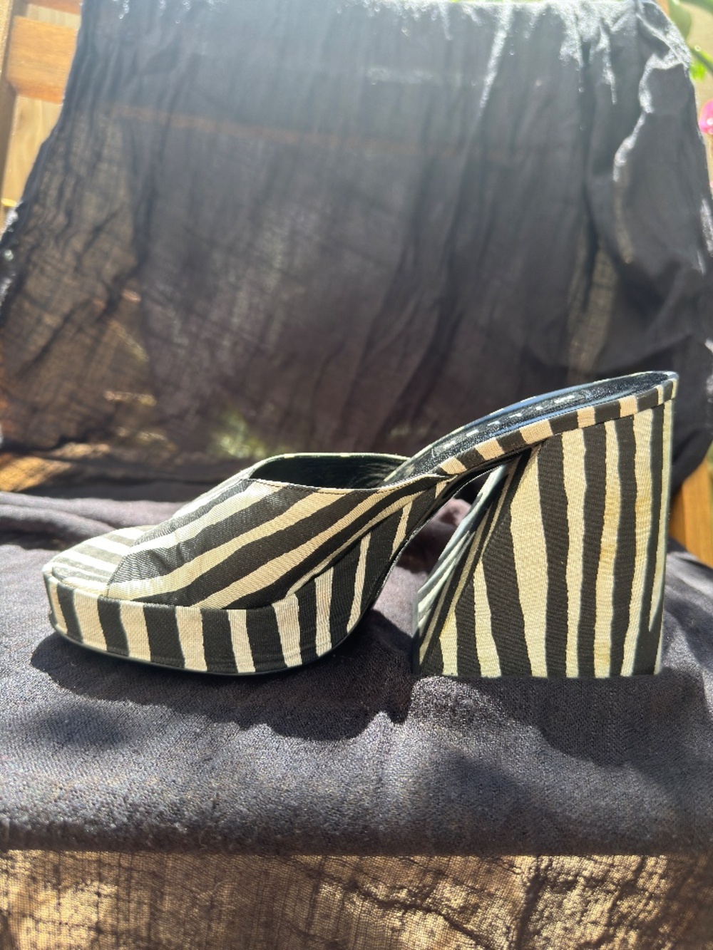 Simon Miller - chunky Zebra Platform Mule Slide - Sculpted block heel - Size 37 - Picture 4 of 12